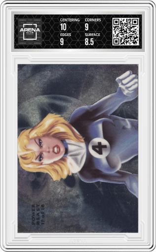 Invisible Woman from the 1994 Flair Marvel Annual set graded by Arena Club and given an overall grade of 9.