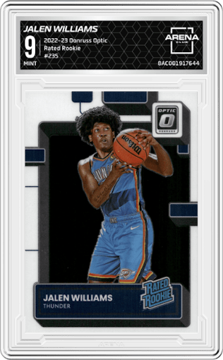 Jalen Williams from the 2022-23 Panini Donruss Optic  set graded by Arena Club and given an overall grade of 9.