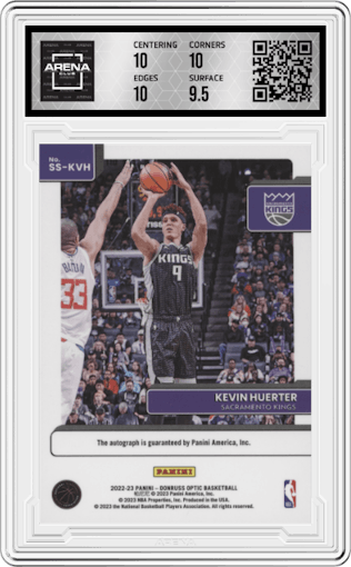 Kevin Huerter  from the 2022-23 Panini Donruss Optic  set graded by Arena Club and given an overall grade of 10.