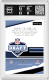 Patrick Willis from the 2007 Donruss Playoff Prestige set graded by Arena Club and given an overall grade of 9.