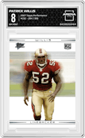 Patrick Willis from the 2007 Topps Performance set graded by Arena Club and given an overall grade of 8.