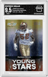 Patrick Willis from the 2008 Score Select set featuring a Gold Zone parallel graded by Arena Club and given an overall grade of 9.5.