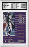 Brian Dawkins from the 1997 Pinnacle Zenith set graded by Arena Club and given an overall grade of 10.