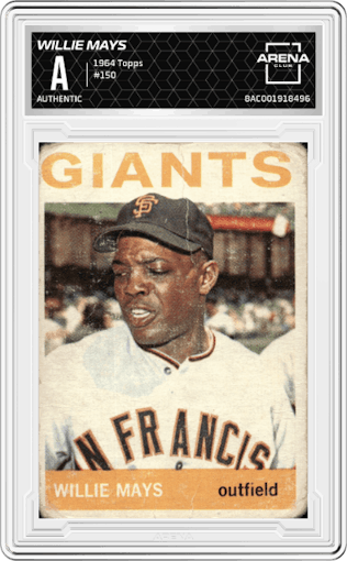 Willie Mays from the 1964 Topps set graded by Arena Club.