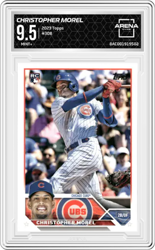 Christopher Morel from the 2023 Topps  set graded by Arena Club and given an overall grade of 9.5.