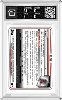 Werner Blakely from the 2020 Bowman Draft set featuring a Refractor parallel graded by Arena Club and given an overall grade of 9.5.