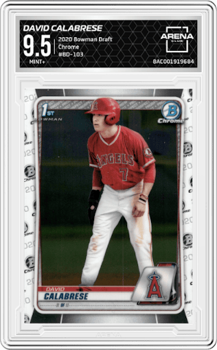 David Calabrese from the 2020 Bowman Draft set graded by Arena Club and given an overall grade of 9.5.