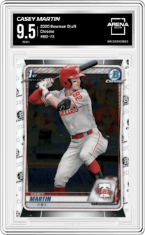 Casey Martin from the 2020 Bowman Draft set graded by Arena Club and given an overall grade of 9.5.