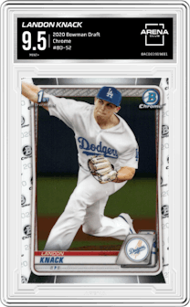 Landon Knack from the 2020 Bowman Draft set graded by Arena Club and given an overall grade of 9.5.