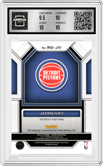 Jaden Ivey from the 2022-23 Panini Prizm  set graded by Arena Club and given an overall grade of 10.