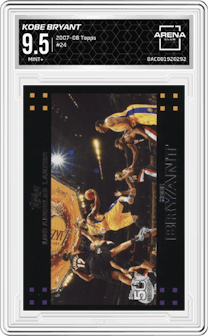 Kobe Bryant from the 2007-08 Topps set graded by Arena Club and given an overall grade of 9.5.