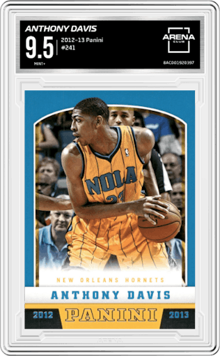 Anthony Davis from the 2012-13 Panini set graded by Arena Club and given an overall grade of 9.5.