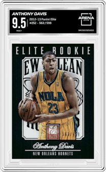 Anthony Davis from the 2012-13 Panini Elite set graded by Arena Club and given an overall grade of 9.5.