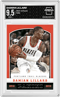 Damian Lillard from the 2012-13 Panini set graded by Arena Club and given an overall grade of 9.5.