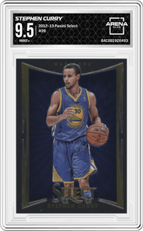 Stephen Curry from the 2012-13 Panini Select set graded by Arena Club and given an overall grade of 9.5.
