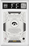 Keegan Murray from the 2022-23 Panini National Treasures Collegiate Basketball set featuring a Century Emerald parallel graded by Arena Club and given an overall grade of 9.5.