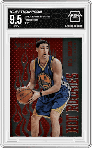 Klay Thompson from the 2012-13 Panini Select set graded by Arena Club and given an overall grade of 9.5.