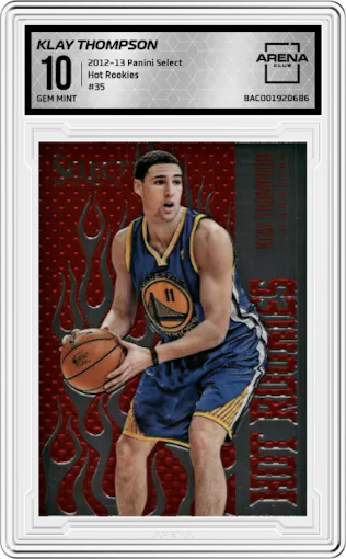 Klay Thompson from the 2012-13 Panini Select set graded by Arena Club and given an overall grade of 10.