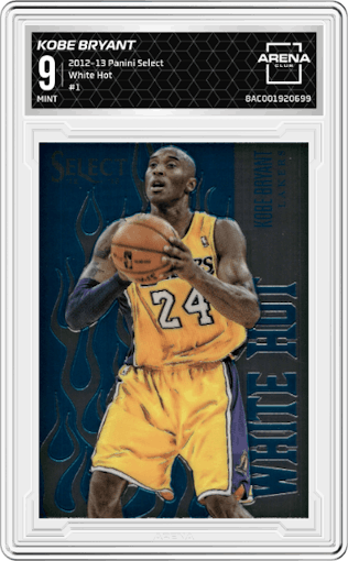 Kobe Bryant from the 2012-13 Panini Select set graded by Arena Club and given an overall grade of 9.