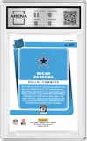 Micah Parsons from the 2021 Panini Donruss Optic set featuring a Blue Hyper parallel graded by Arena Club and given an overall grade of 10.