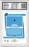 Micah Parsons from the 2021 Panini Donruss Optic set featuring a Blue Hyper parallel graded by Arena Club and given an overall grade of 10.