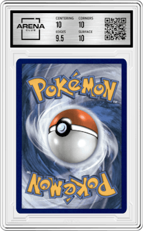 Surfing Pikachu VMAX from the 2021 Pokemon SWSH set graded by Arena Club and given an overall grade of 10.