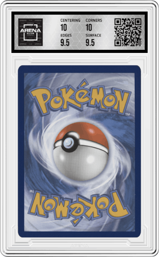 Dhelmise VMAX from the 2021 Pokemon SWSH set graded by Arena Club and given an overall grade of 10.