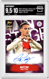 Antony from the 2021-22 Topps Festival by Steve Aoki UEFA Champions League set featuring a Purple parallel graded by Arena Club and given an overall grade of 9.5.