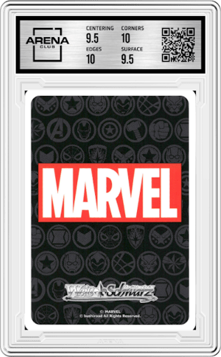 Captain America/Friends from the 2023 Weiss Schwarz JPN set graded by Arena Club and given an overall grade of 10.