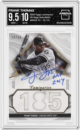 Frank Thomas from the 2022 Topps Luminaries set graded by Arena Club and given an overall grade of 9.5.