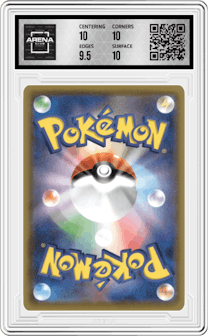 Pikachu from the 2021 Pokemon SWSH JPN set graded by Arena Club and given an overall grade of 10.