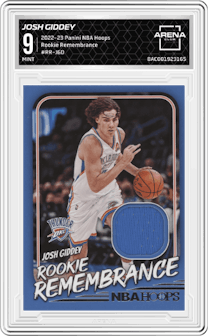 Josh Giddey from the 2022-23 Panini NBA Hoops set graded by Arena Club and given an overall grade of 9.
