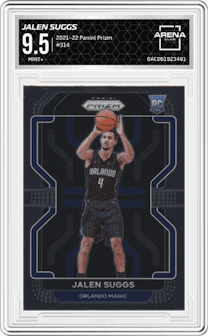Jalen Suggs from the 2021-22 Panini Prizm  set graded by Arena Club and given an overall grade of 9.5.