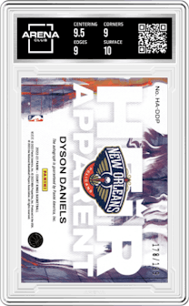 Dyson Daniels from the 2022-23 Panini Court Kings set graded by Arena Club and given an overall grade of 9.5.