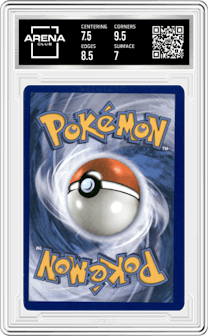 Sylveon GX from the 2017 Pokemon S&M set graded by Arena Club and given an overall grade of 7.5.