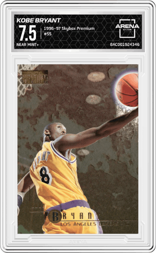 Kobe Bryant  from the 1996-97 Skybox Premium set graded by Arena Club and given an overall grade of 7.5.