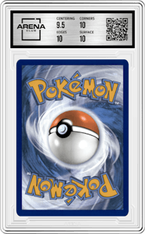 Simisear VSTAR from the 2023 Pokemon SWSH set graded by Arena Club and given an overall grade of 10.