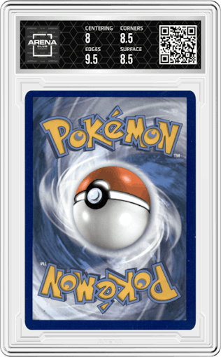 Pokémon Center Lady from the 2020 Pokemon SWSH set graded by Arena Club and given an overall grade of 8.5.