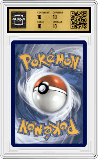 Radiant Eternatus from the 2023 Pokemon SWSH set graded by Arena Club and given an overall grade of 10.