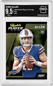Josh Allen  from the 2018 Panini Player of the Day set graded by Arena Club and given an overall grade of 9.5.