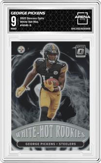 George Pickens from the 2022 Panini Donruss Optic set graded by Arena Club and given an overall grade of 9.