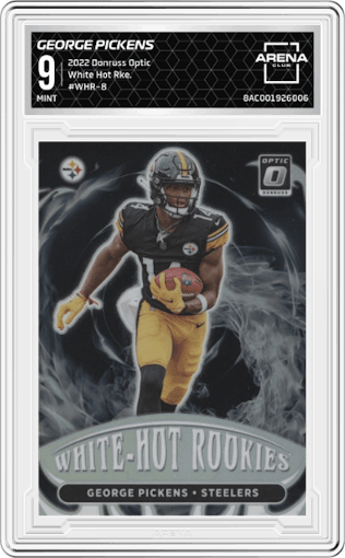 George Pickens from the 2022 Panini Donruss Optic set graded by Arena Club and given an overall grade of 9.