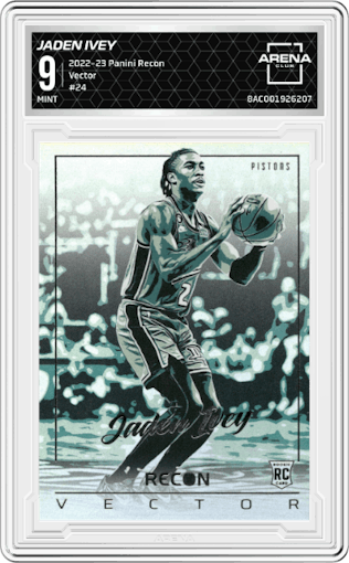 Jaden Ivey from the 2022-23 Panini Recon set graded by Arena Club and given an overall grade of 9.