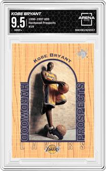 Kobe Bryant  from the 1996-1997 UD3 set graded by Arena Club and given an overall grade of 9.5.