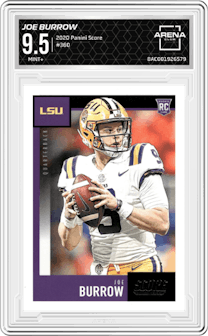 Joe Burrow from the 2020 Panini Score set graded by Arena Club and given an overall grade of 9.5.