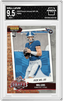 Will Levis from the 2023 Panini Instant NFL Draft Night set graded by Arena Club and given an overall grade of 9.5.