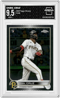Oneil Cruz from the 2022 Topps Chrome set graded by Arena Club and given an overall grade of 9.5.