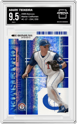 Mark Teixeira  from the 2005 Donruss set graded by Arena Club and given an overall grade of 9.5.