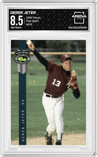 Derek Jeter from the 1992 Classic   set graded by Arena Club and given an overall grade of 8.5.