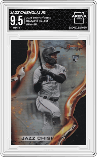 Jazz Chisholm Jr. from the 2021 Bowman’s Best set graded by Arena Club and given an overall grade of 9.5.